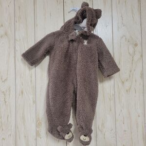 Carter's Brown Bear Sherpa Hooded Bunting Pram 3M
